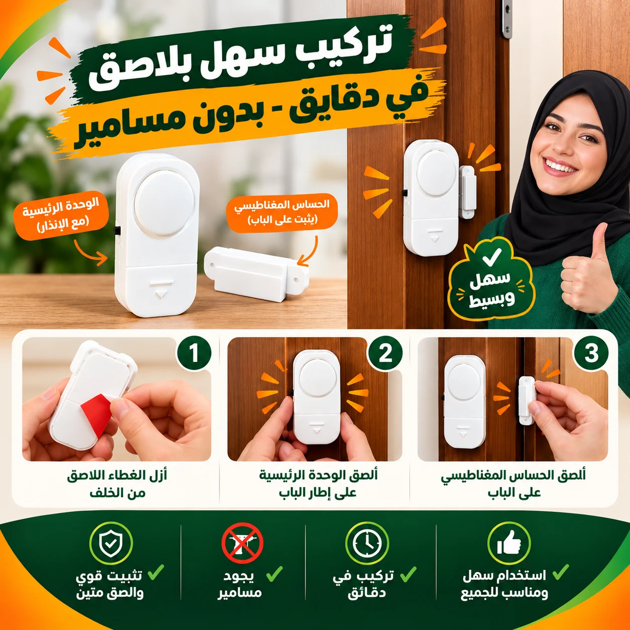 التركيب بسهوله